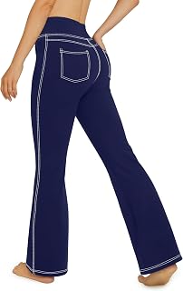 G4Free Women's Trousers with Pockets High Waist Bootcut Jeans Elastic Style Sports Trousers Casual Workout Dress Small/Normal/High