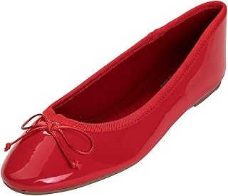 Feversole Ballerina in Coloured Patent Leather with Memory Foam Cushion for Macaroons for Women