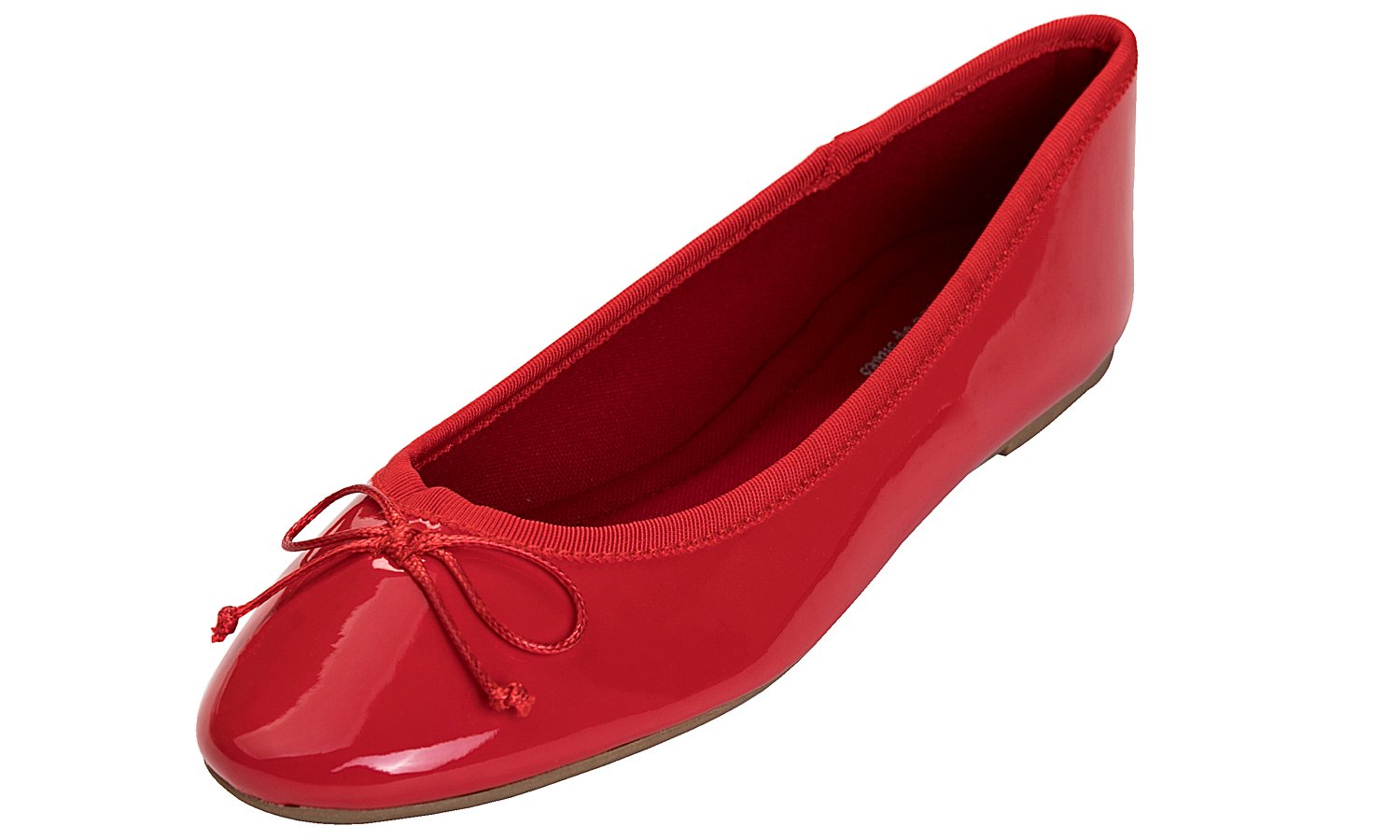 Feversole Ballerina in Coloured Patent Leather with Memory Foam Cushion for Maca