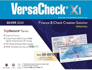 VersaCheck X1 Silver 2024 - 1 User Personal Check Creation Software [PC Download]