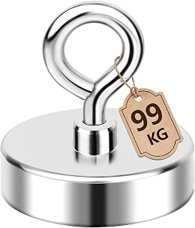 FINDMAG 82kg Pulling Strong Fishing Magnet for Retrieving in River (D45) | Neodymium Fishing Magnet, Perfect for Salvage in River, Stud Finder in Grass & Lakes & Outdoors