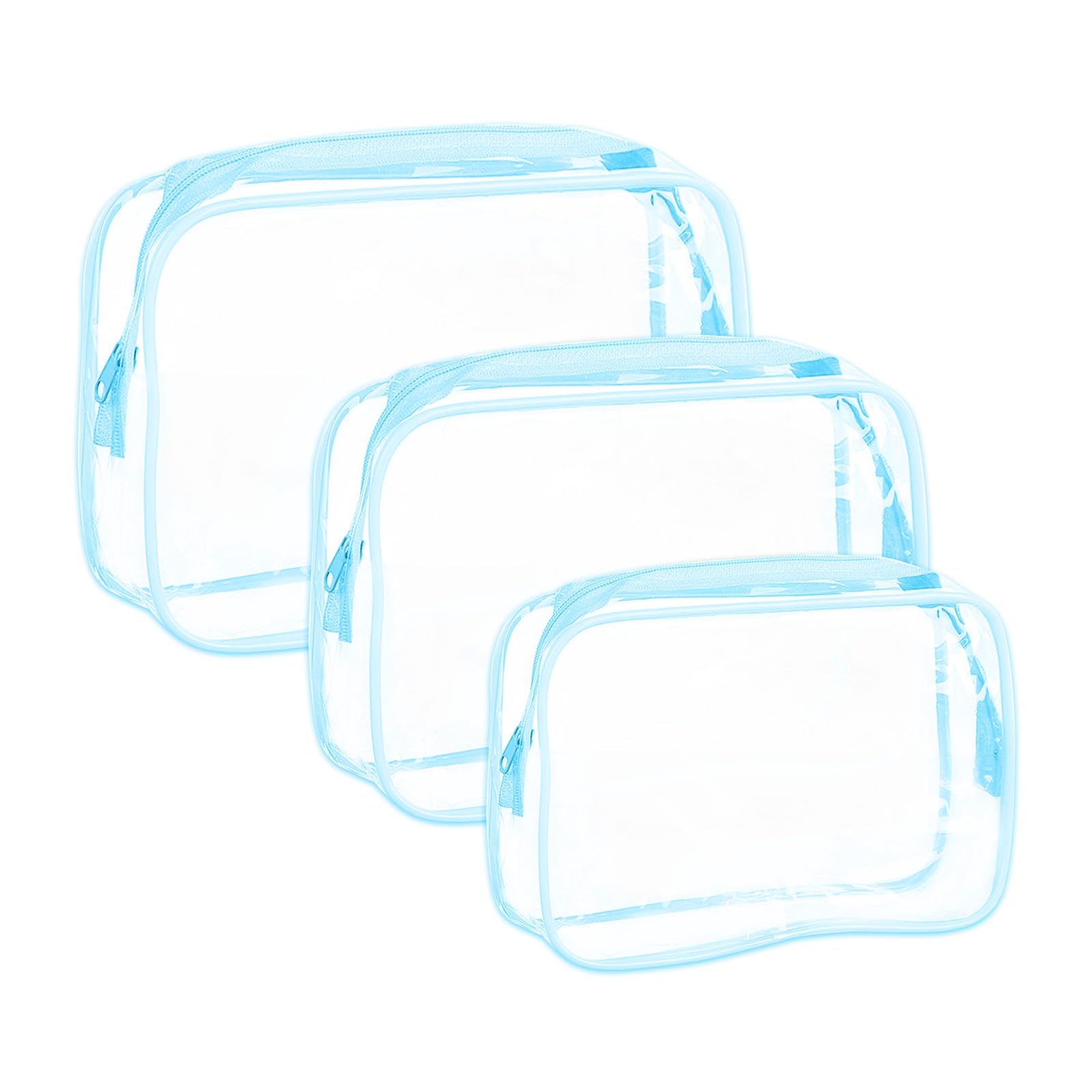 3 Pcs Clear Makeup Bag Clear Travel Toiletry Bag Cosmetic Organizer Travel Essen