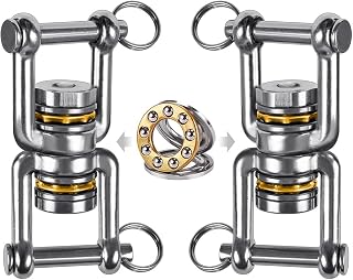 BeneLabel Drehwirbel HäNgesessel Double Hanging Ring Hammock Hanging Hook, Stainless Steel Swivel for Indoor Outdoor Playground Chair Yoga Rope Punching Bag Sandbag