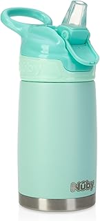 Nuby Flip-It Insulated Stainless Steel Water Bottle, 300 ml, Ages 18 Months