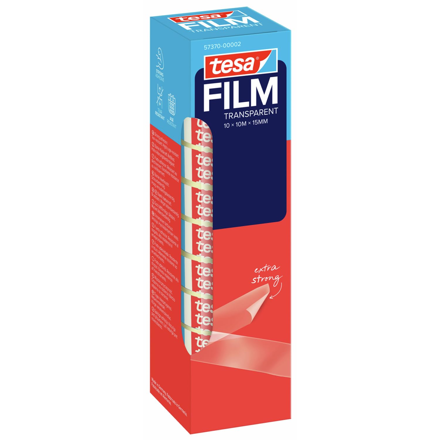 tesa tesafilm transparent adhesive tape, 10 m x 15 mm, 10 rolls | Clear adhesive