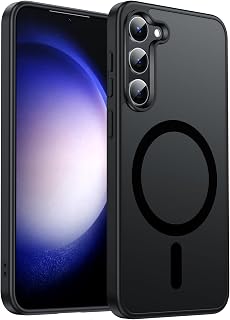 LeYi for S23-Plus Phone Case [MagSafe Fit] Slim Translucent Cover, Black | Samsung Galaxy S23 Plus Case Thin Soft-Touch Military-Grade Protection para Unlocked Cell Celulares Android S 23Plus S23+