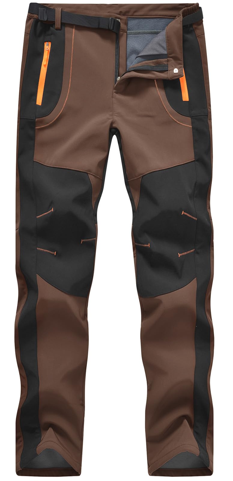 Rdruko Men's Snow Ski Waterproof Softshell Pants Outdoor Hiking Travel Fleece In