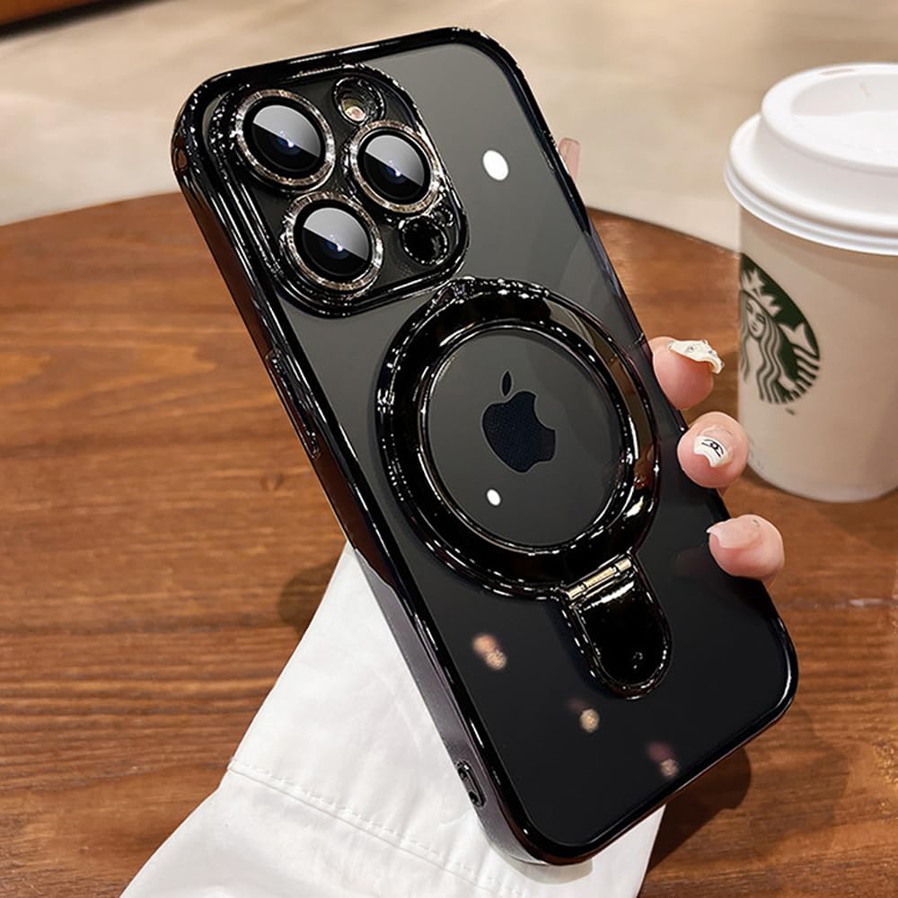 Magnetic Case for iPhone 16 Pro Case Stand & Ring Holder Compatible with MagSafe