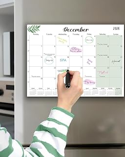 Qupuce Magnetic Calendar for Fridge 2026 2027 A4 UK - Sep. 26 to Dec. 27 | Magnet Fridge Calendar 2026/27, Family Calendar Planner - Monthly Magnetic Fridge Planner for Easy & Efficient Planning