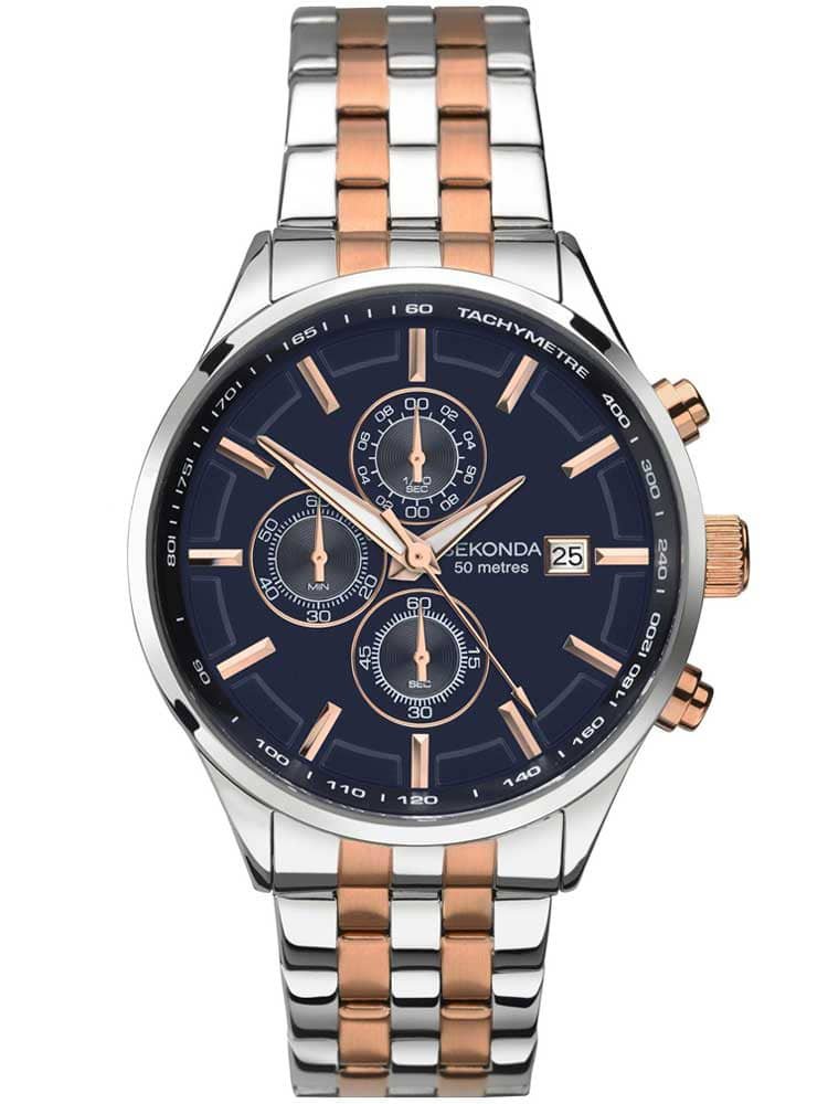 Sekonda Men's Quartz Watch with Chronograph Display and Stainless Steel Bracelet