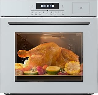 Garvee 24" Built-in Electric Single Wall Oven, Stainless Steel | 10 Functions, 3000W, 240V, 2.5Cu.f Convection, Touch Control, Timer, Safety Lock, ETL Certified