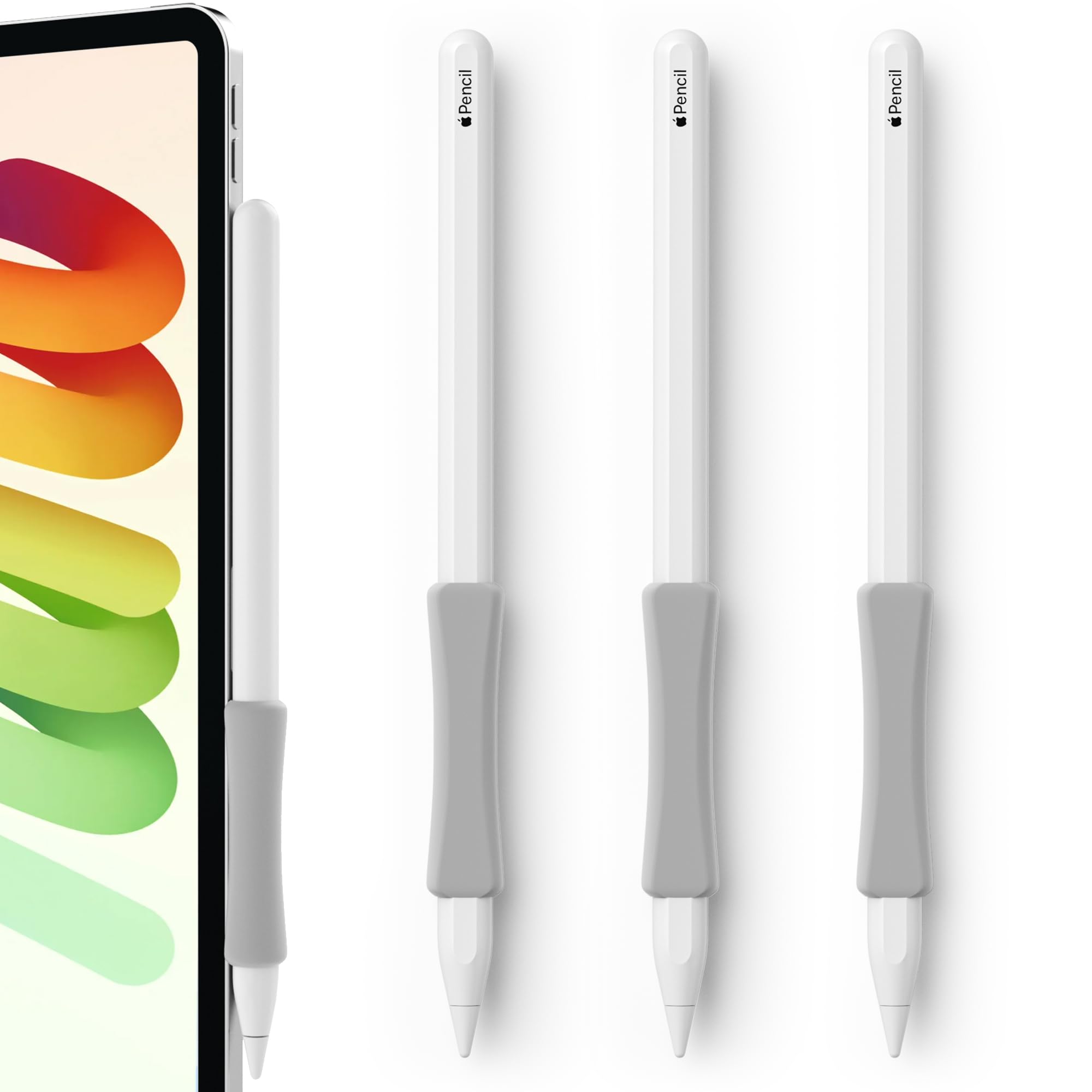 ELETIUO 3 Pack Ergonomic Silicone Grips Compatible with Apple Pencil 2nd/USB-C/P