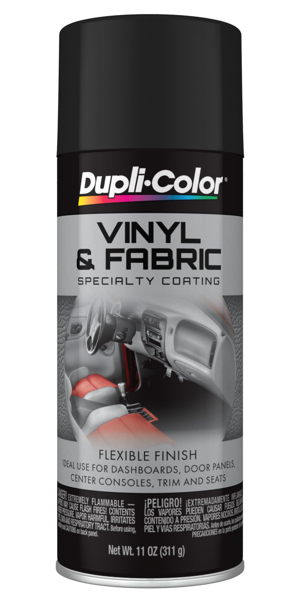 Dupli-Color Vinyl & Fabric Spray, Flat, Black, 11 oz
