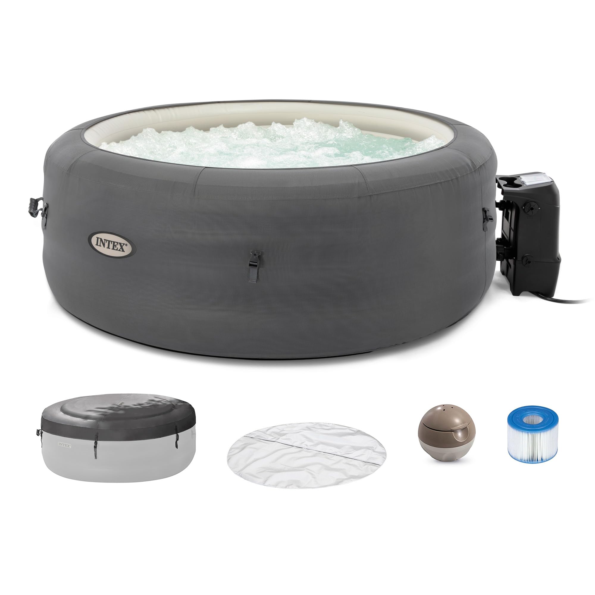 INTEX SimpleSpa 4 Person Inflatable Hot Tub, Portable Spa with 100 Jets | 28483E