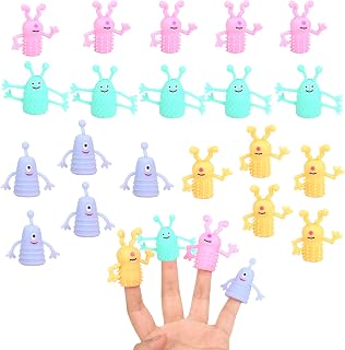 20Pcs Monsters Finger Puppets for Kids,Children Hand Puppets,Finger Puppet Doll Props Rubber Baby Monster,Mini Plush Figures Toy Assortment for Boys Girls Toddlers Christmas Party Stocking Stuffers