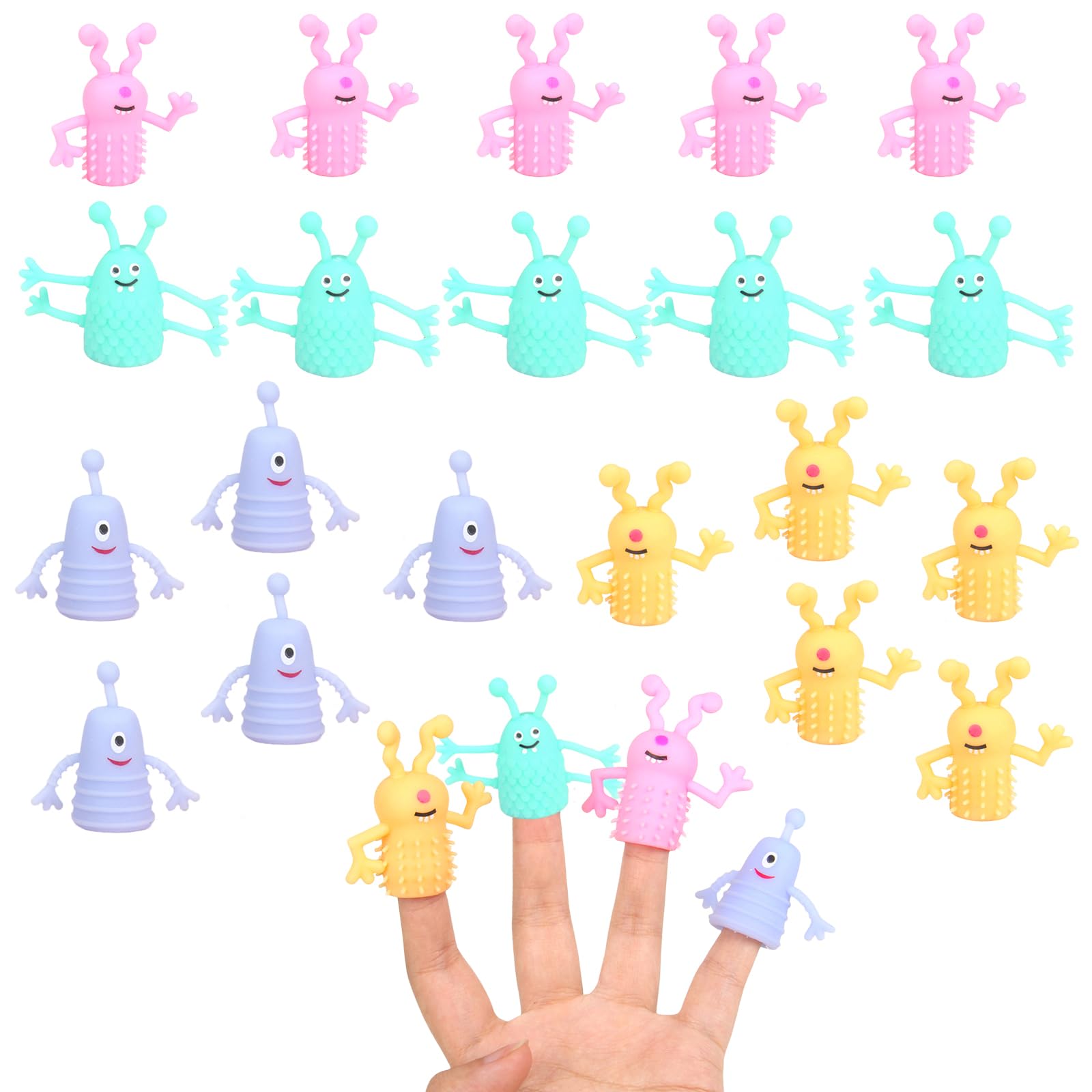20Pcs Monsters Finger Puppets for Kids,Children Hand Puppets,Finger Puppet Doll 