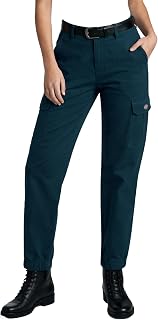 Dickies Womens High Rise Cotton Twill Cargo Joggers Elastic Ankle