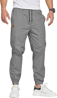 ZOXOZ Men's Work Trousers Casual Sport Slim Fit Joggers Long Pants with Pockets