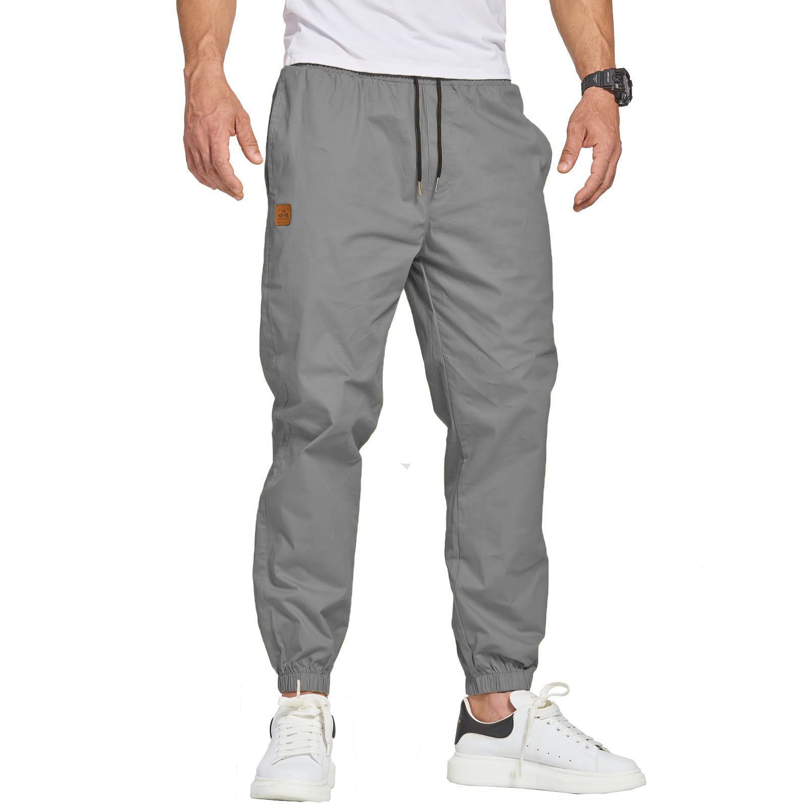 ZOXOZ Men's Work Trousers Casual Sport Slim Fit Joggers Long Pants with Pockets
