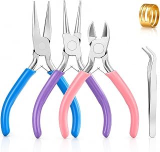 3 Pcs Pliers for Jewelry Making, Jewelry Pliers Set for Jewelry Repair | Jewelry Making Tools - Needle/Round Nose Pliers and Wire Cutters for Crafting, Beading, Jump Rings, Wire Wrapping, DIY