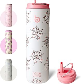 BOTTLE BOTTLE Insulated Sports Water Bottle with Straw, Stainless Steel, BPA Free, 24 fl oz