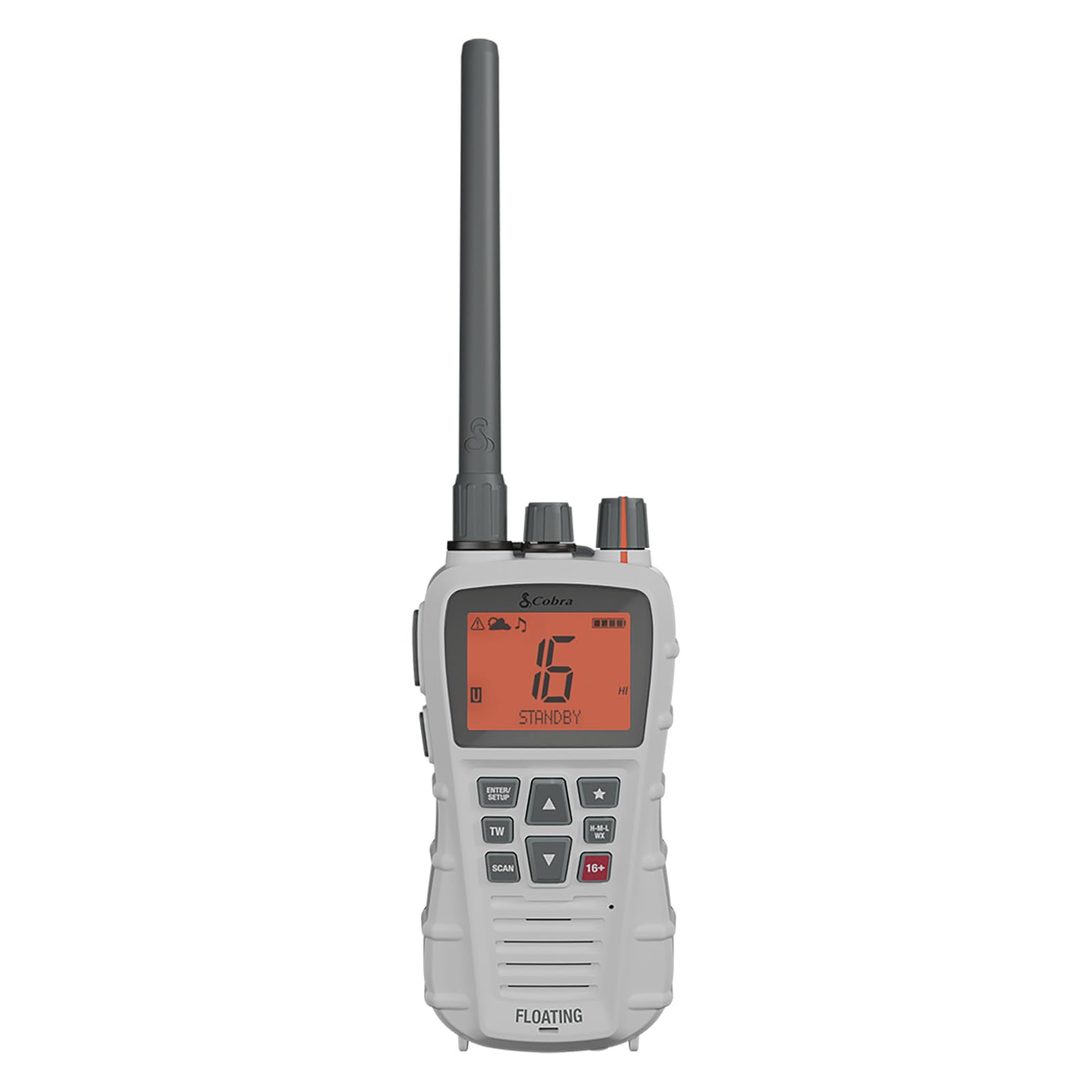 Cobra BlueBound 350 VHF Handheld Marine Radio - White, 6-Watt, Floats | Long Ran