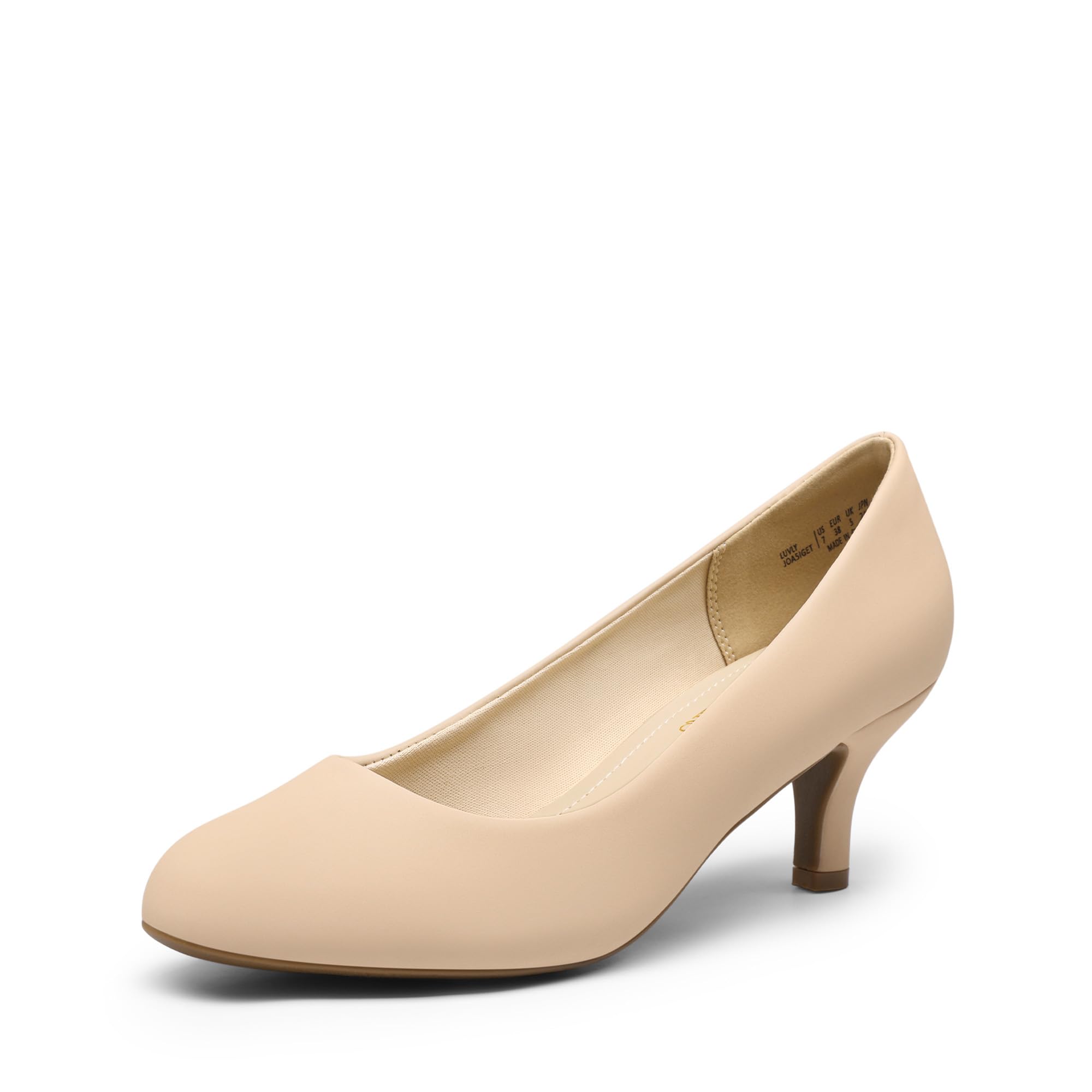 DREAM PAIRS LUVLY Women's Classic Heel Shoes PU Comfortable Pumps