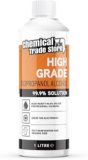 Chemical Trade Store - Isopropanol Alcohol 99.9%, 1 Litre - High-Purity Isopropyl Alcohol IPA, Solvent & Cleaner For Electronics, PC & Phone Cleaning, Ink Removal, Surface Prep, Lab & Industrial Use