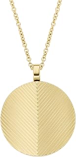 Fossil Women's All Stacked Up Gold-Tone Stainless Steel Beaded Necklace (Model: JA7248710), Length: 410mm+50mm, Width: 6mm, Stainless Steel, No Gemstone