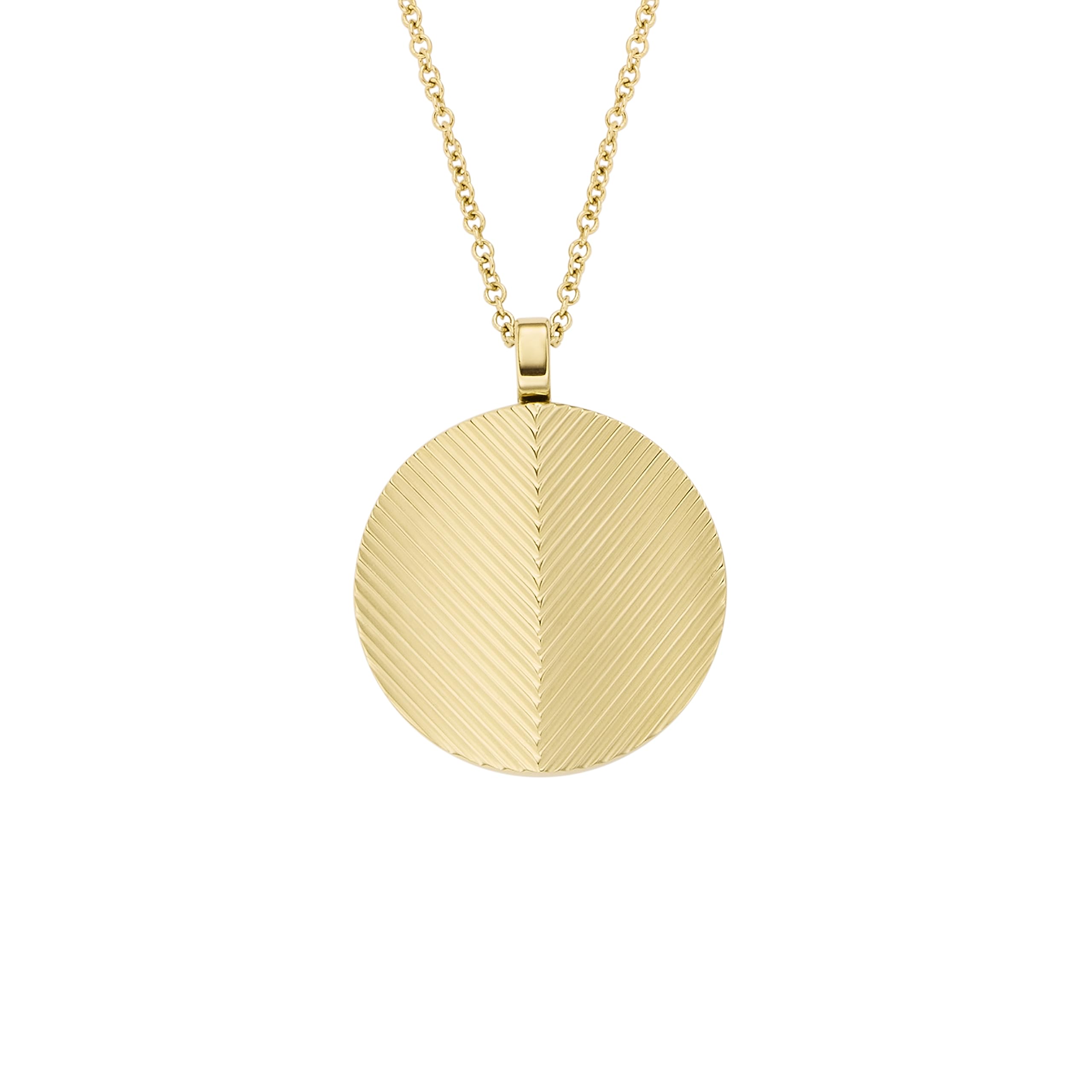 Fossil Women's All Stacked Up Gold-Tone Stainless Steel Beaded Necklace (Model: 