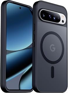 SPIDERCASE Magnetic for Google Pixel 10/Pixel 10 Pro Case, Black | Military Grade Drop Protection Slim Translucent Matte Shockproof Anti-Fingerprint Phone Case for Pixel 10/10 Pro