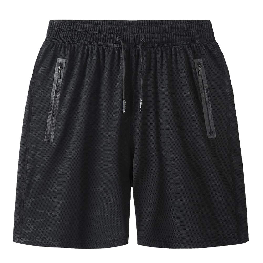 rismart Mens Quick Dry Shorts Workout Running Walking Athletic Sports with Zip P