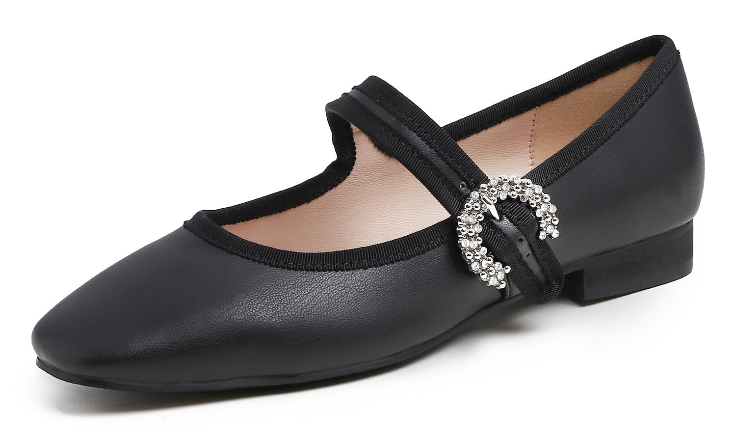 Feversole Women's Square Toe Mary Jane Fashion, Square Toe Easy Buckle Low Heel 