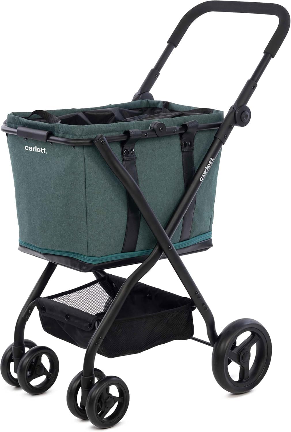 Carlett Folding Shopping Trolley 4 Wheels, Wide and Removable Bag 56L-75L, Adjus