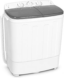 Superday Portable Washing Machine, 25.3lbs Mini Washing Machine and Spin Dryer Combo, Mini Twin Tub Laundry Machine for Camping, Apartments, Dorms, College Rooms, RV, Delicates, Grey