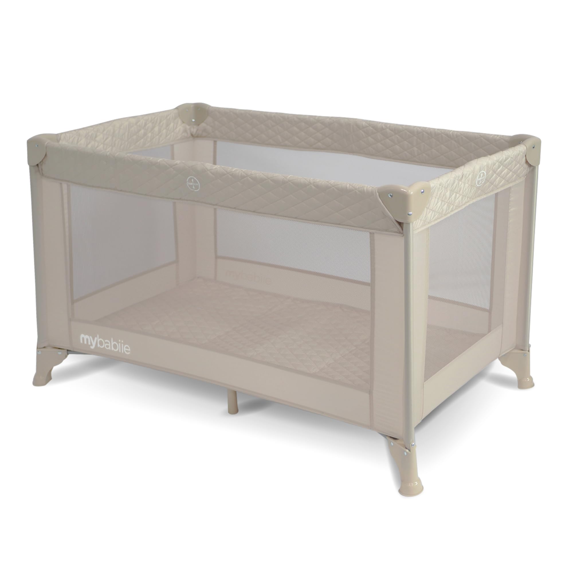 My Babiie MBTC1 Travel Cot from Birth to 15kg - Ivory | Lightweight, Easy Fold &