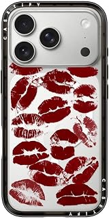 CASETiFY Compact Case for iPhone 17 Pro [Slim & Stylish/Magsafe Compatible/Dual Military Grade 4ft Drop Protection] - Hot Lips - Clear Black