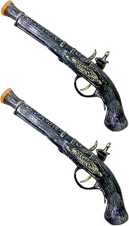 Assassin's Foam Cosplay Flintlock Pistol 2 Pcs Set 1:1 Scale Halloween Costume (Black Color 2 Pcs Set)