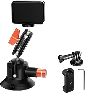 K&F CONCEPT 3" Suction Cup Camera Mount with Magic Arm for Car Window