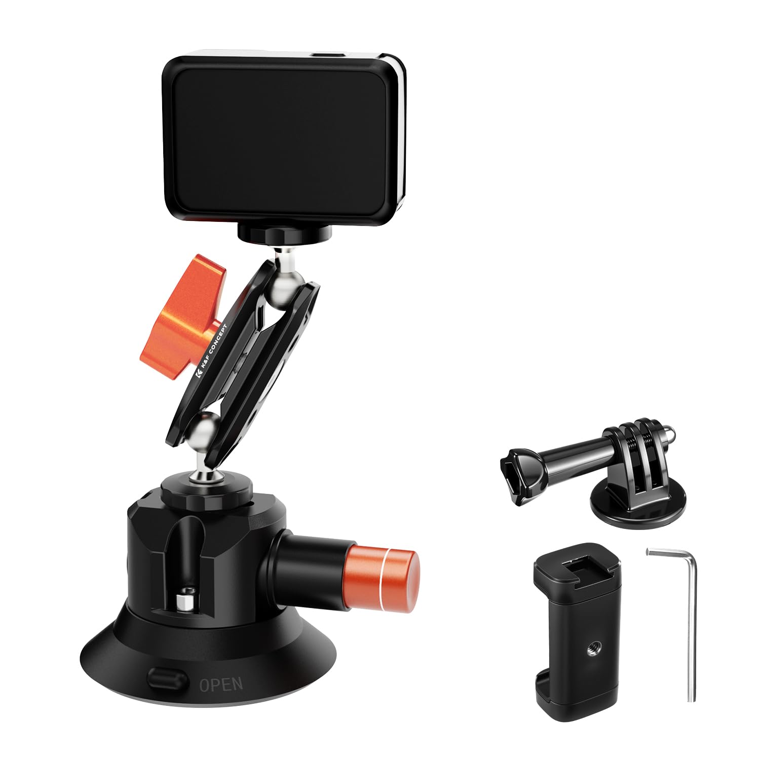 K&F CONCEPT 3" Suction Cup Camera Mount with Magic Arm for Car Window