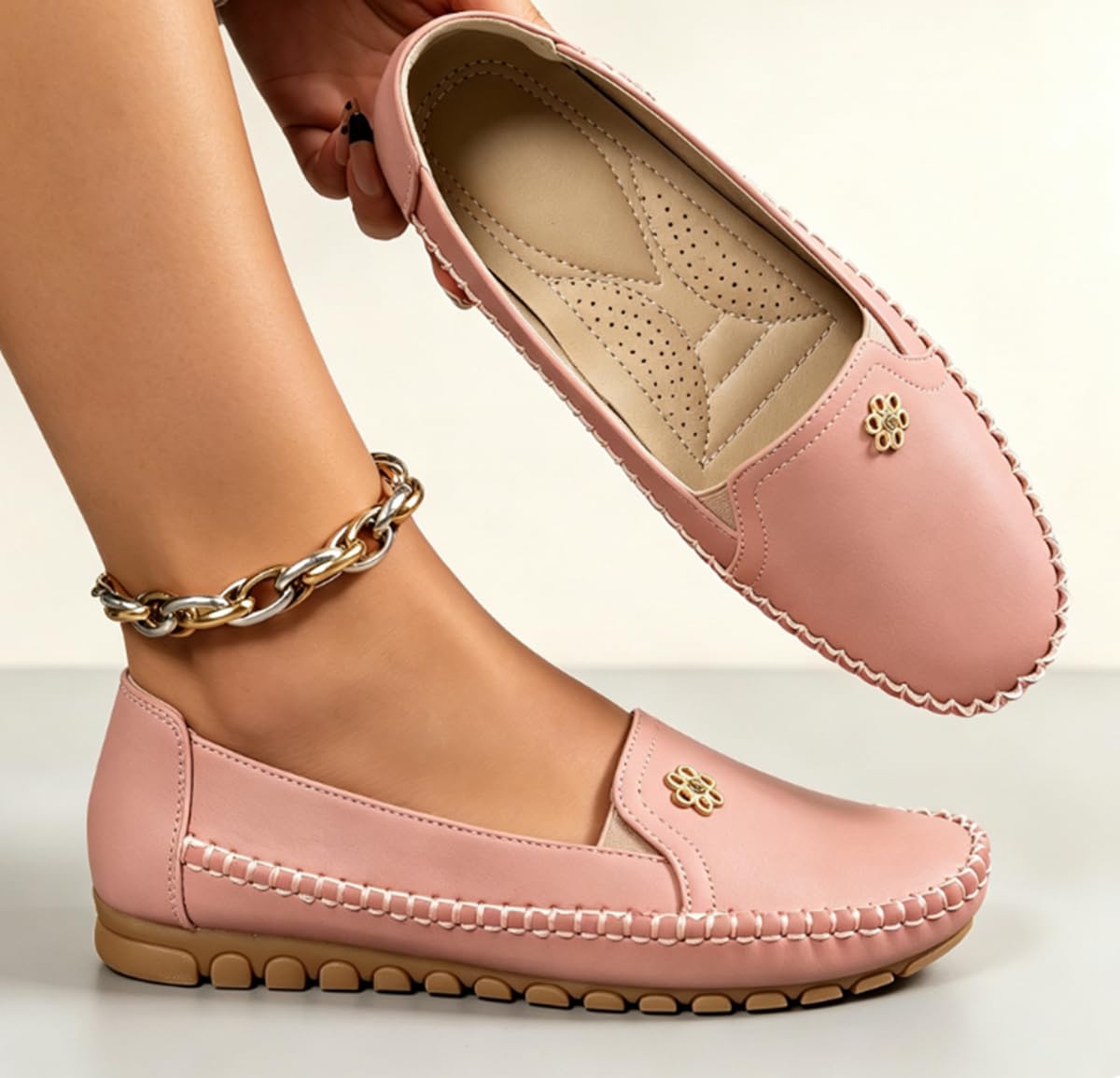 Womens Slip On Soft Sole Non Slip Leather Loafers Loafers Leisure Shoes