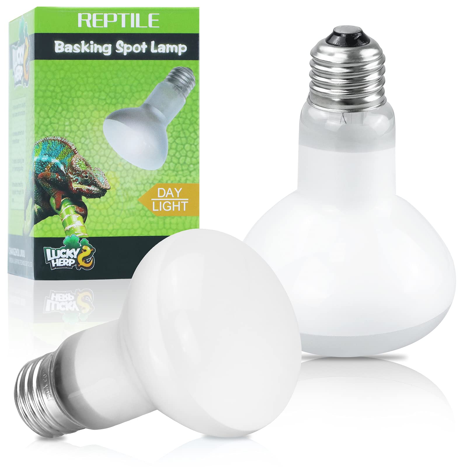 LUCKY HERP Reptile Heat Lamp Bulb, 2 Pack 100W Basking Spot Light for Tortoise D