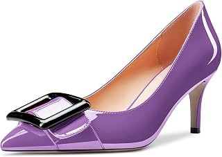 CASTAMERE Women's Needle Mid Heel Closed Toe Pointed Toe Pumps Slip-on Dress Cute Shoes 6.5 CM Heels