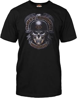 Harley-Davidson Military, Overseas Tour Baghdad Afghanistan Black Skull Men’s T-Shirt
