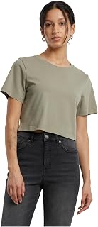 Build Your Brand Women's By042-ladies Cropped Tee T-Shirt (Pack of 1)