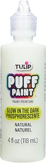 Tulip Puff Glow In The Dark Fabric Paint, Permanent Craft Paint for Clothes, DIY Projects, Notoxic, 4 fl oz, Glow Natural
