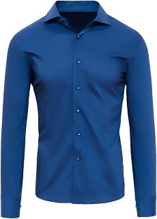 Evoga Men's Slim Fit Elegant Casual Stretch Formal Shirt in Cotton Stretch Elastic