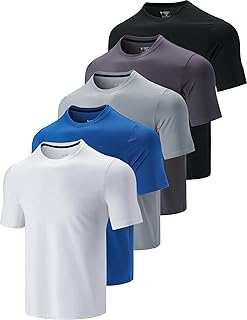 Liberty Imports Athletic Crew Neck Short Sleeve T Shirts Men's T-Shirt (Pack of 5)