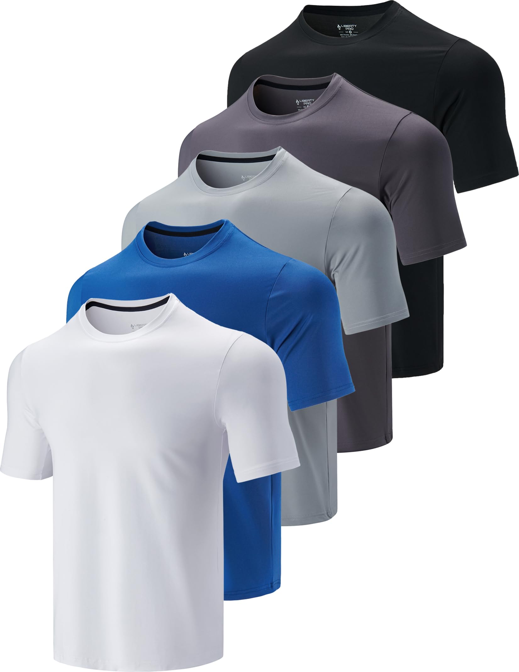 Liberty Imports Athletic Crew Neck Short Sleeve T Shirts Men's T-Shirt (Pack of 
