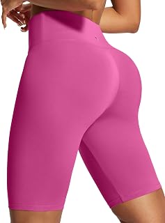 IUGA Biker Shorts for Women High Waist - 8" Workout Shorts with Inner Pocket Yoga Spandex Gym Running Shorts
